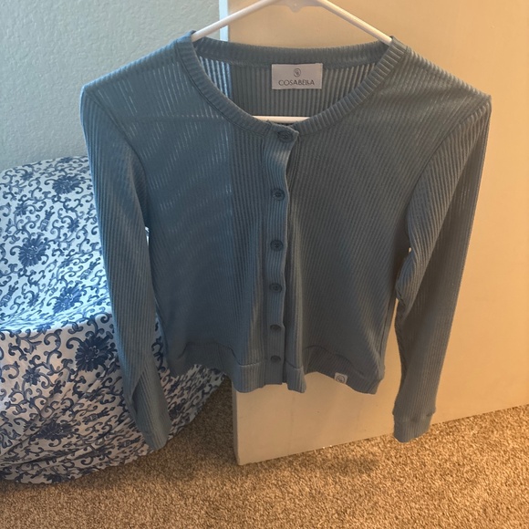 Cosabella blue button up cardigan New size small - Picture 1 of 4